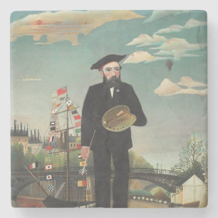 Självporträtt – Landskap, Henri Rousseau 1890 Stenunderlägg