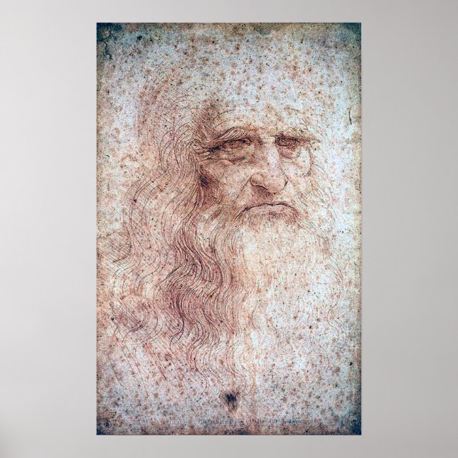 Självporträtt, Leonardo da Vinci Poster (Framsidan)