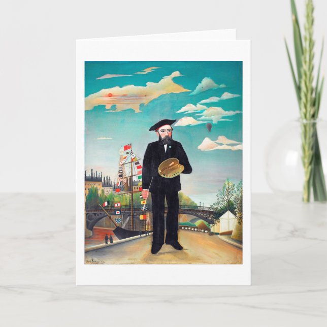 Självporträtt, liggande, Rousseau Kort (Framsida)