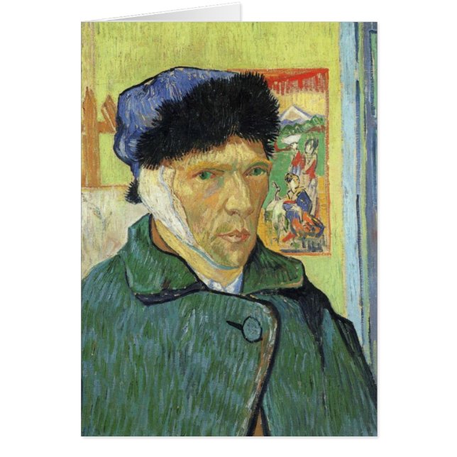 Självporträtt med Bandaged Ear av Van Gogh Hälsningskort (Framsidan)