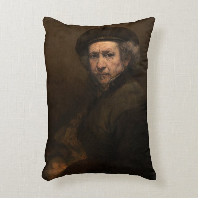 Självporträtt med basker av Rembrandt Prydnadskudde (Framsidan(Vertikal))