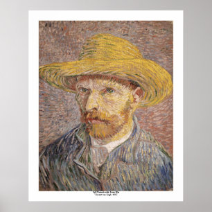 Självporträtt med en sugrörhatt av Vincent Van Poster
