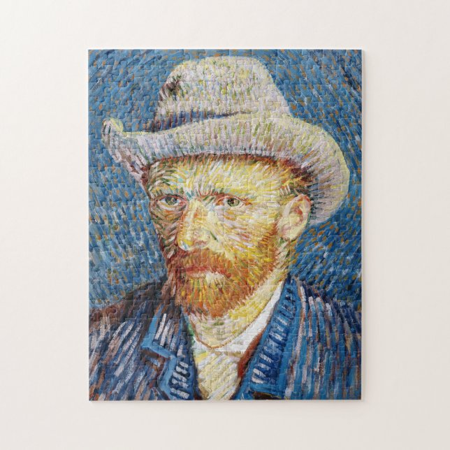 Självporträtt med Felt Hat Vincent van Gogh-konste Pussel (Vertikal)