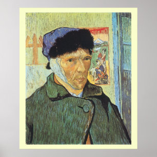 Självporträtt med förbundet öra av Vincent van Gog Poster
