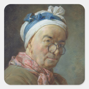 Självporträtt med glasögon, 1771 fyrkantigt klistermärke