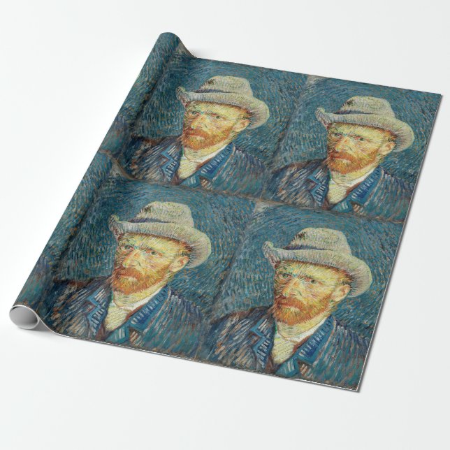 Självporträtt med grå filtchott av Vincent Van Gog Presentpapper (Utrullad)