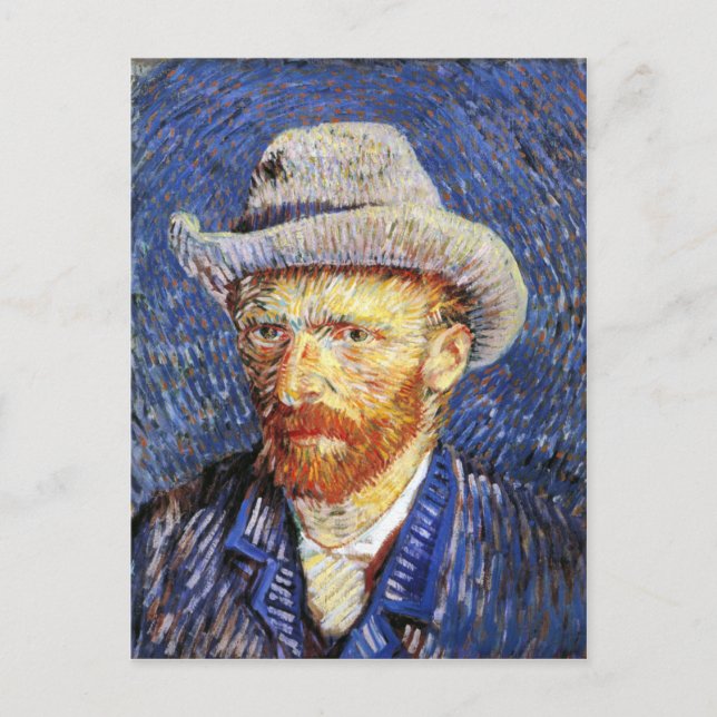 Självporträtt med Grått Felt Hat, Vincent Van Gogh Vykort (Framsida)