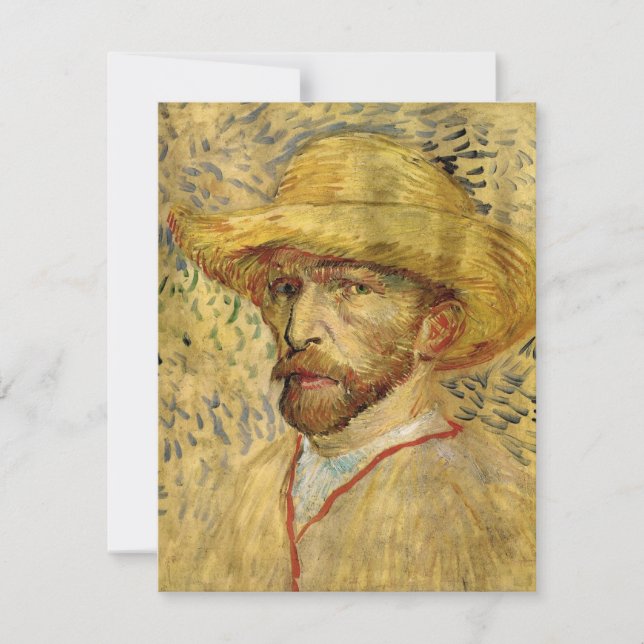 Självporträtt med halmhatt av Vincent van Gogh (Framsida)