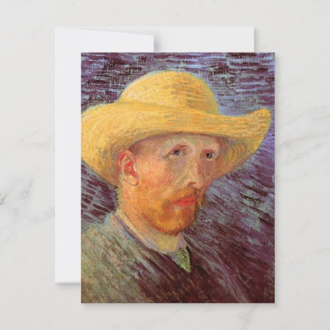 Självporträtt med halmhatt av Vincent van Gogh (Framsida)