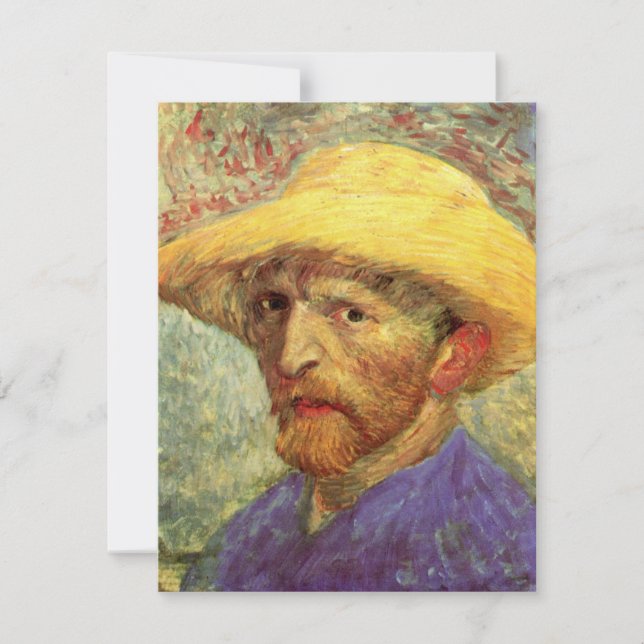 Självporträtt med halmhatt av Vincent van Gogh (Framsida)