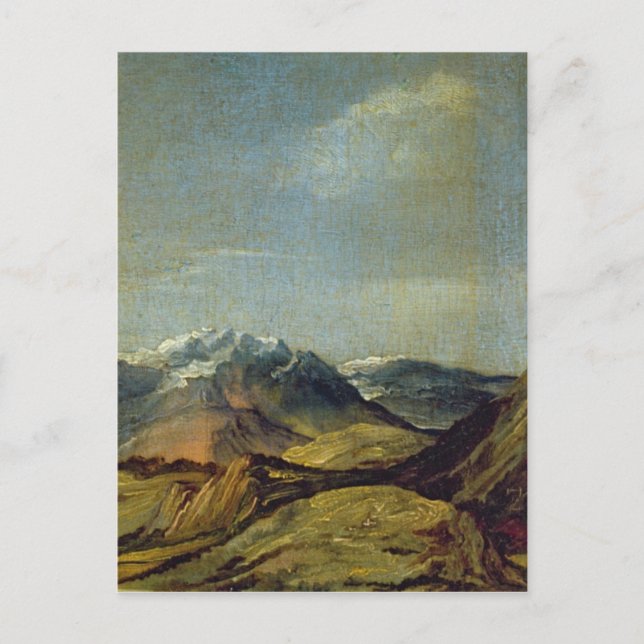 Självporträtt med handskar, 1498 vykort (Framsida)