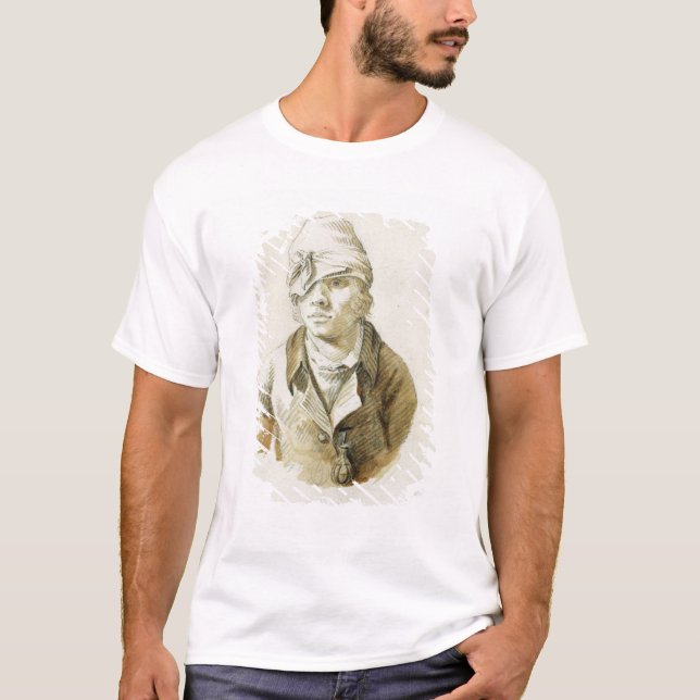 Självporträtt med locket och ögat lappar t shirt (Framsida)