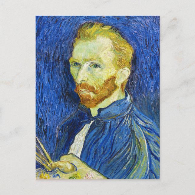 Självporträtt med Pallette vincent van gogh Vykort (Framsida)