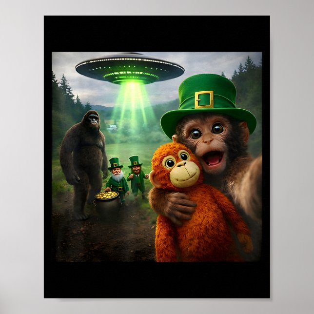 Självporträtt med punchapa monkey och bigfoot-älva poster (Framsidan)