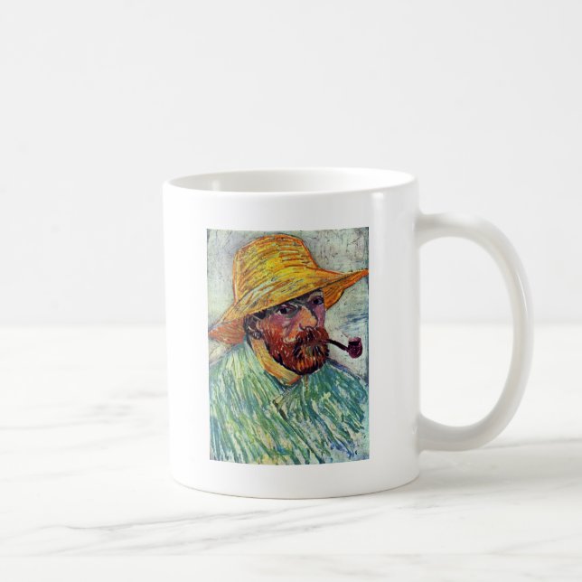 Självporträtt med sugrörhatten av Vincent Van Gogh Kaffemugg (Höger)