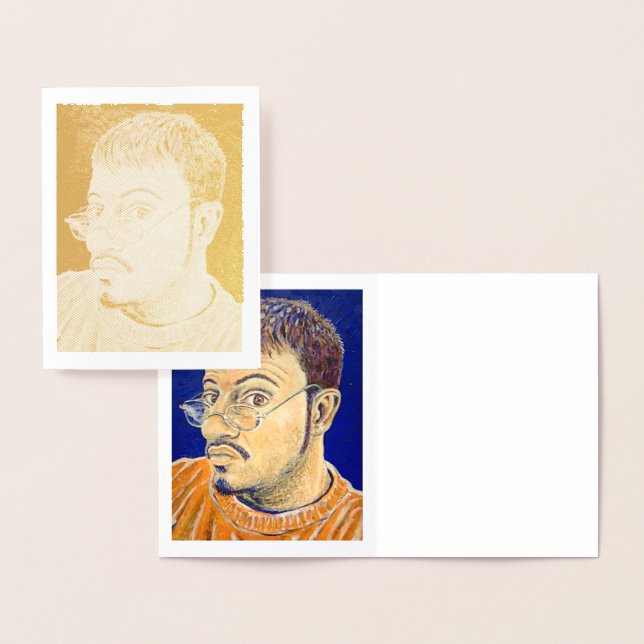 SJÄLVPORTRÄTT: ORANGE, VITE, BLUE 2005 FOLIERAT KORT (Display)