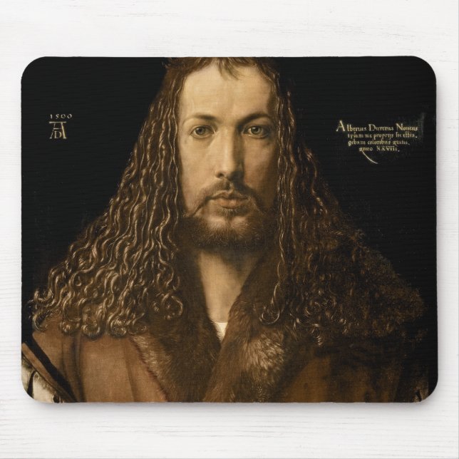 Självporträtt på åldern av tjugoåtta, 1500 musmatta (Framsidan)