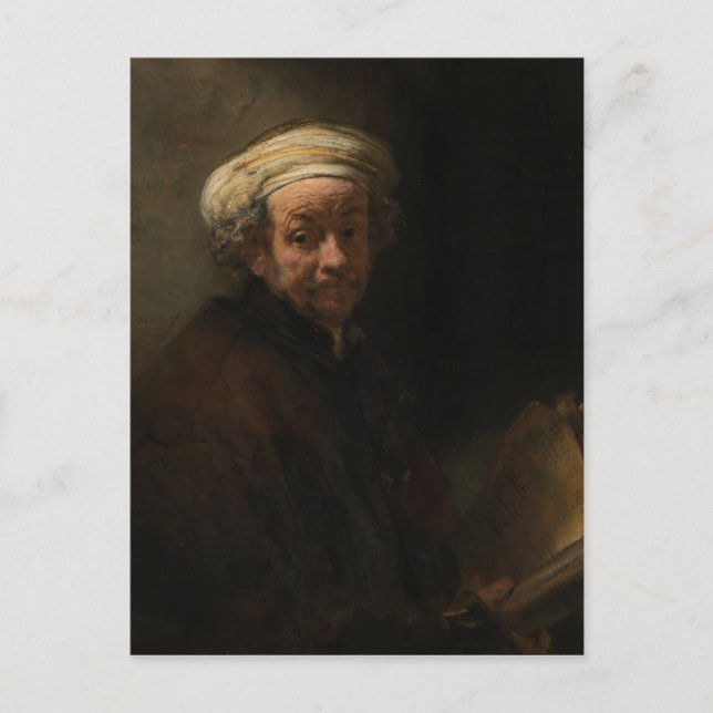 Självporträtt som apostle Paul av Rembrandt Vykort (Framsida)
