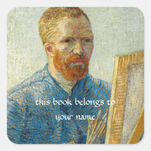 Självporträtt som konstnär av Vincent Van Gogh Fyrkantigt Klistermärke