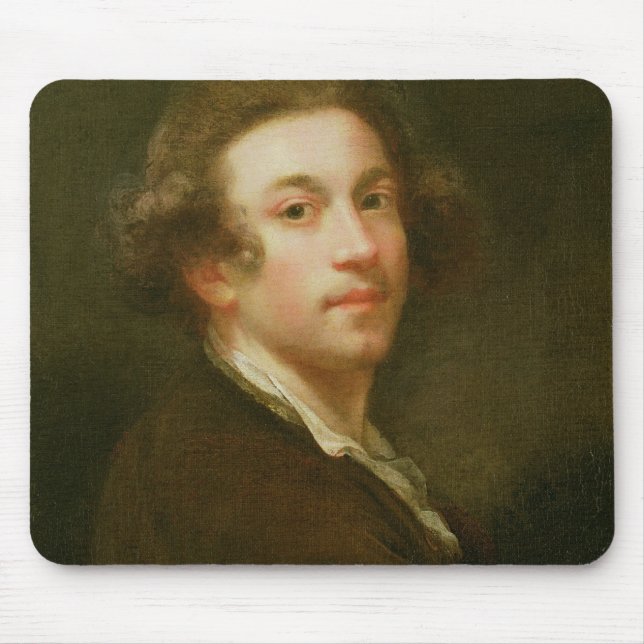 Självporträtt som tittar över höger axel (olja på musmatta (Framsidan)