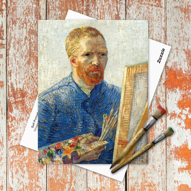 Självporträtt staffli Vincent van Gogh Vykort (Skapare uppladdad)