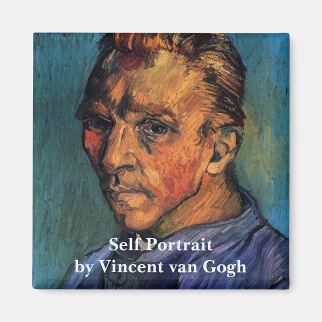 Självporträtt utan skägg av Vincent van Gogh Magnet (Framsidan)