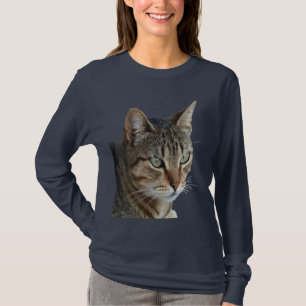 Självporträtt Vektor för Stunning Tabby Katt närbi T Shirt