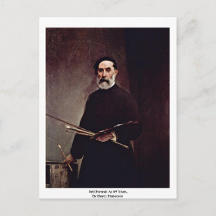 självporträtt vid 69 år, av Hayez Francesco Vykort