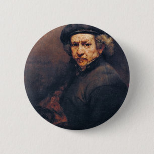 Självporträtt vid Rembrandt (bäst kvalitets-) Knapp