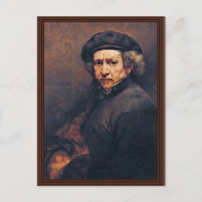 Självporträtt vid Rembrandt (bäst kvalitets-) Vykort (Framsida)