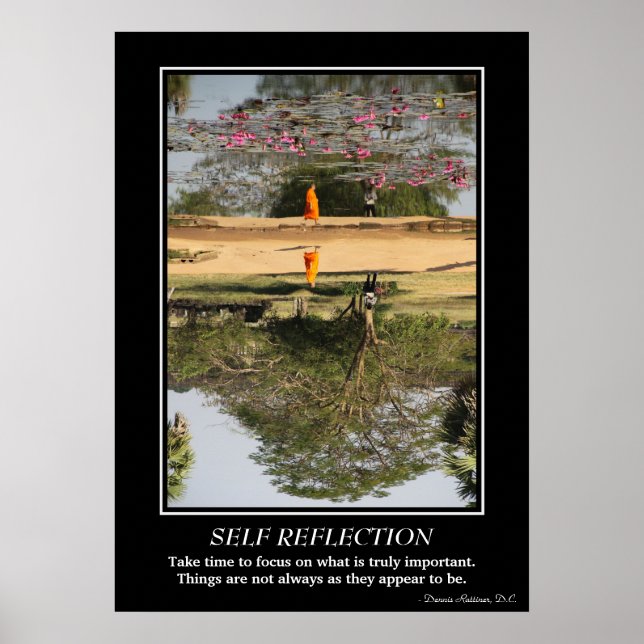 Självreflektion Poster - Munk in Angkor Wat (Framsidan)