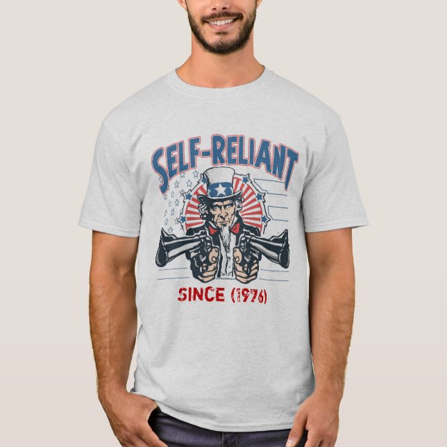 Självreliant farbror Sam Gun Högers Shirt Tee (Framsida)