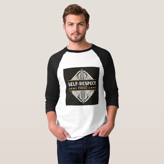 Självrespekt först | Premium Mentalitet T-Shirt |  (Hel framsida)