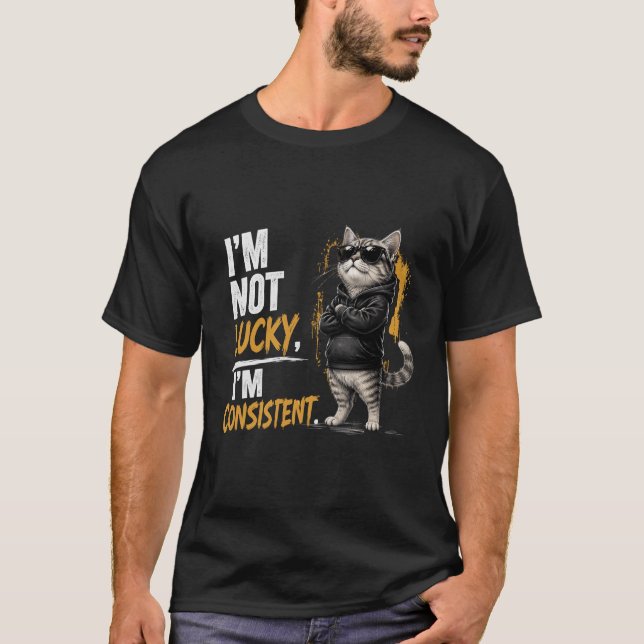 Självsäker kattcitat Gatustil Design T Shirt (Framsida)