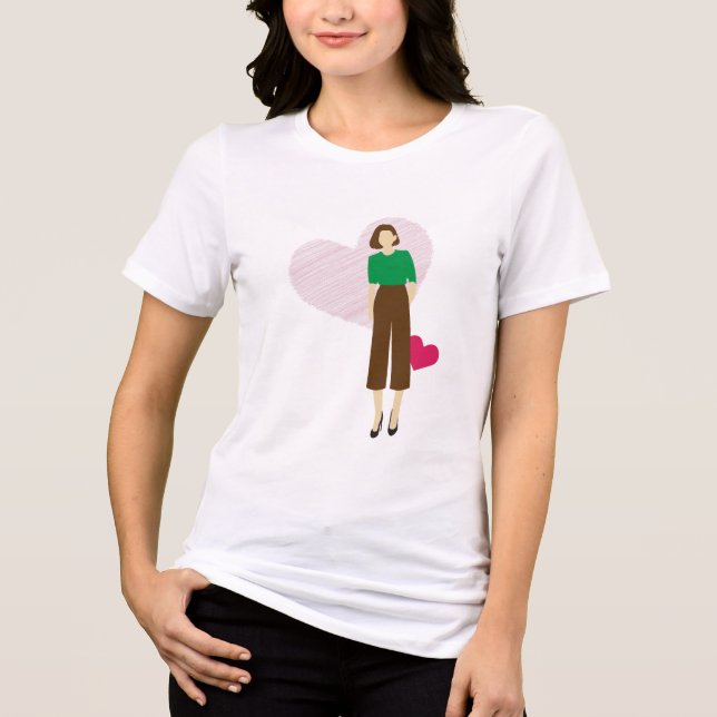 självsäker kvinnlig t-shirt - (Framsida)