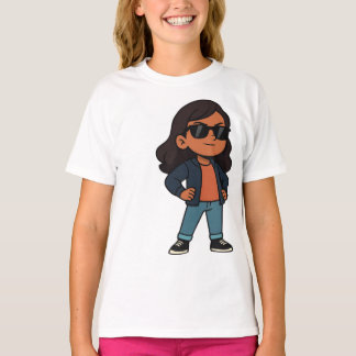 Självsäker liten flicka i streetwear – Modig FLICK T Shirt