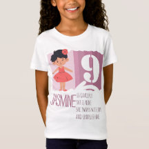 Självsäker Rosa Ballerina Flicka 9-årsdags Rim