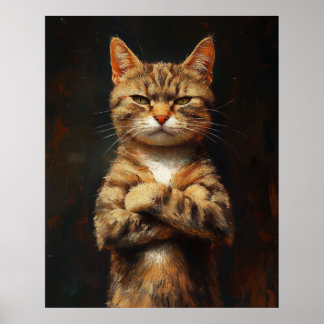 Självsäker Tabby Katt Med Attityd Poster