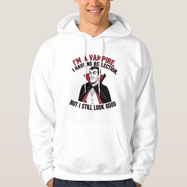 Självsäker vampyr Halloween humor Hoodie (Framsida)