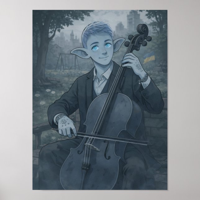 Självsäkerhet / Cellist / Park Poster (Framsidan)