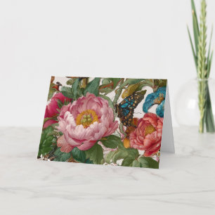 Självsäkert djärvt blomster arrangemang Fjäril och Tack Kort