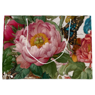 Självsäkra djärva blommotiv fjäril och peonior