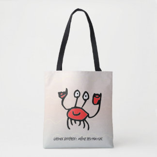 Självsäkra krabban - vardags totebag tygkasse