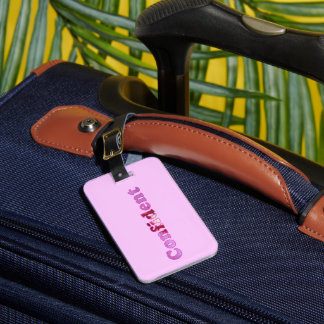 Självsäkra Rosa Personliga Bagageetiketter Bagagebricka