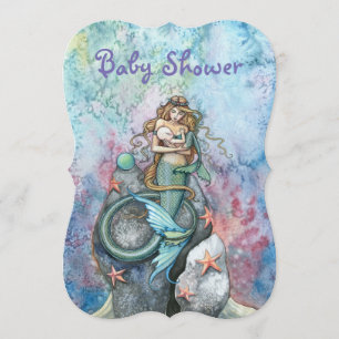 Självskriva Baby Shower-inbjudningar för Havsfrun Inbjudningar