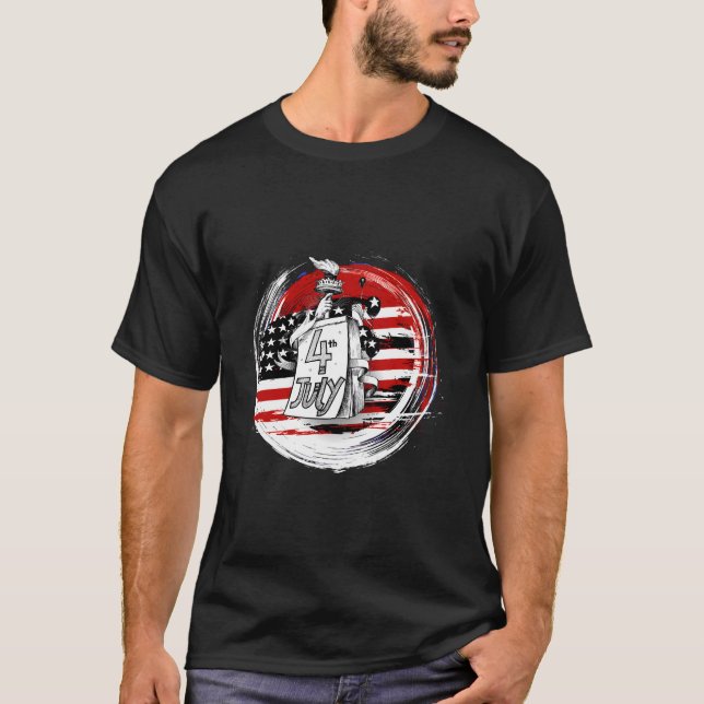 Självständighet 4:e juli Stilig Färgrik T Shirt (Framsida)