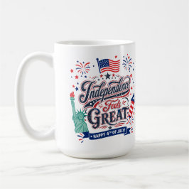 Självständighet Känns Bra – Glad 4:e Juli Patriot Kaffemugg