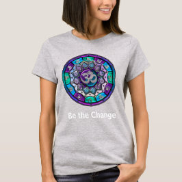 Självständighet Mandala ~ vara förändringen i Lila T Shirt