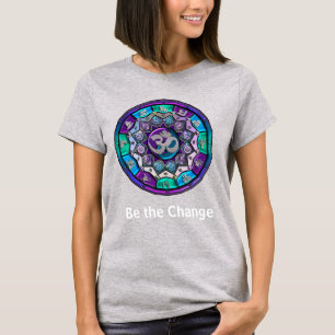 Självständighet Mandala ~ vara förändringen i Lila T Shirt