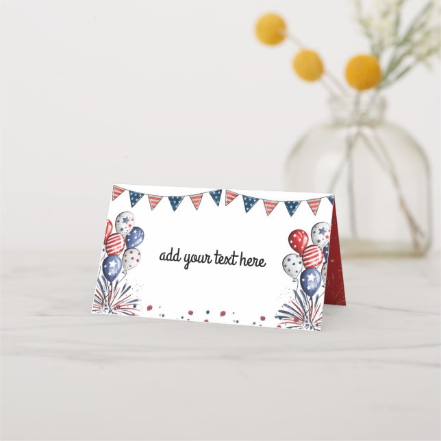 Självständighet/Memorial Day Patriotic Placeringskort (Framsida)